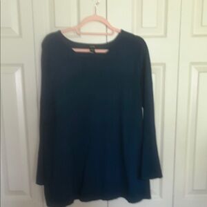 Alfani Blue Boxy Long Sleeve Tunic Size Large